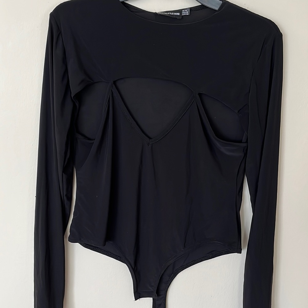 Pretty little thing cutout long sleeve bodysuit